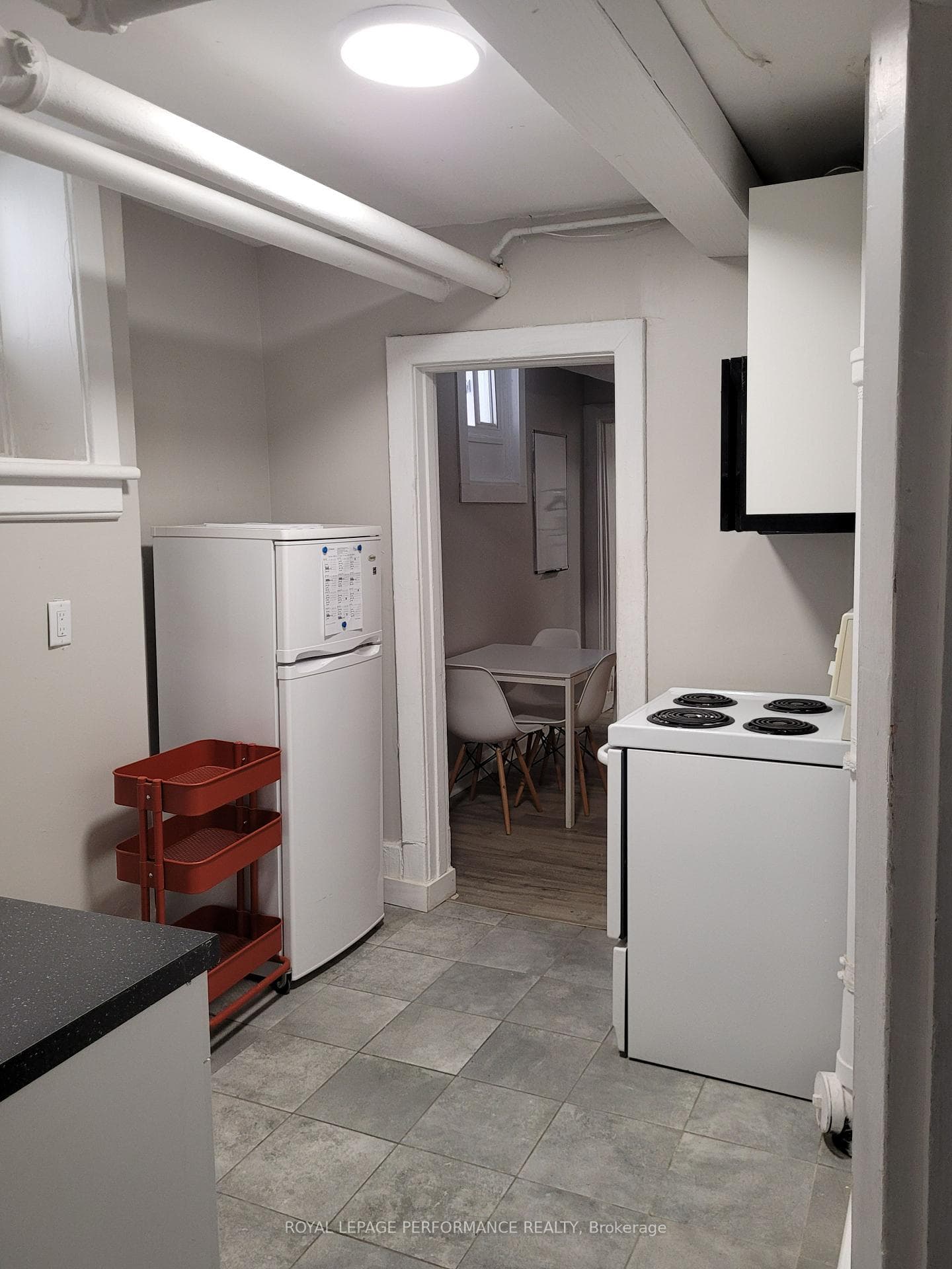 Kitchen with view toward dining area