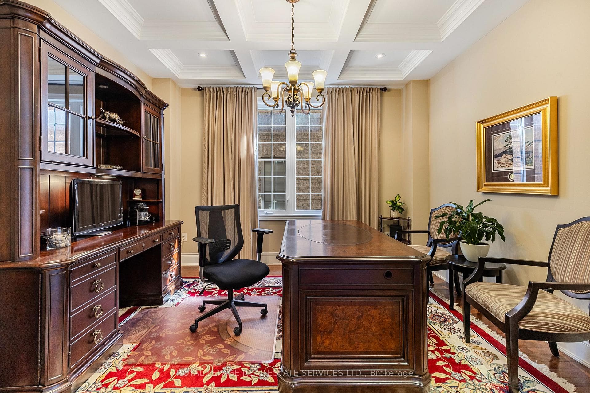 Private Office with a Coffered Ceiling