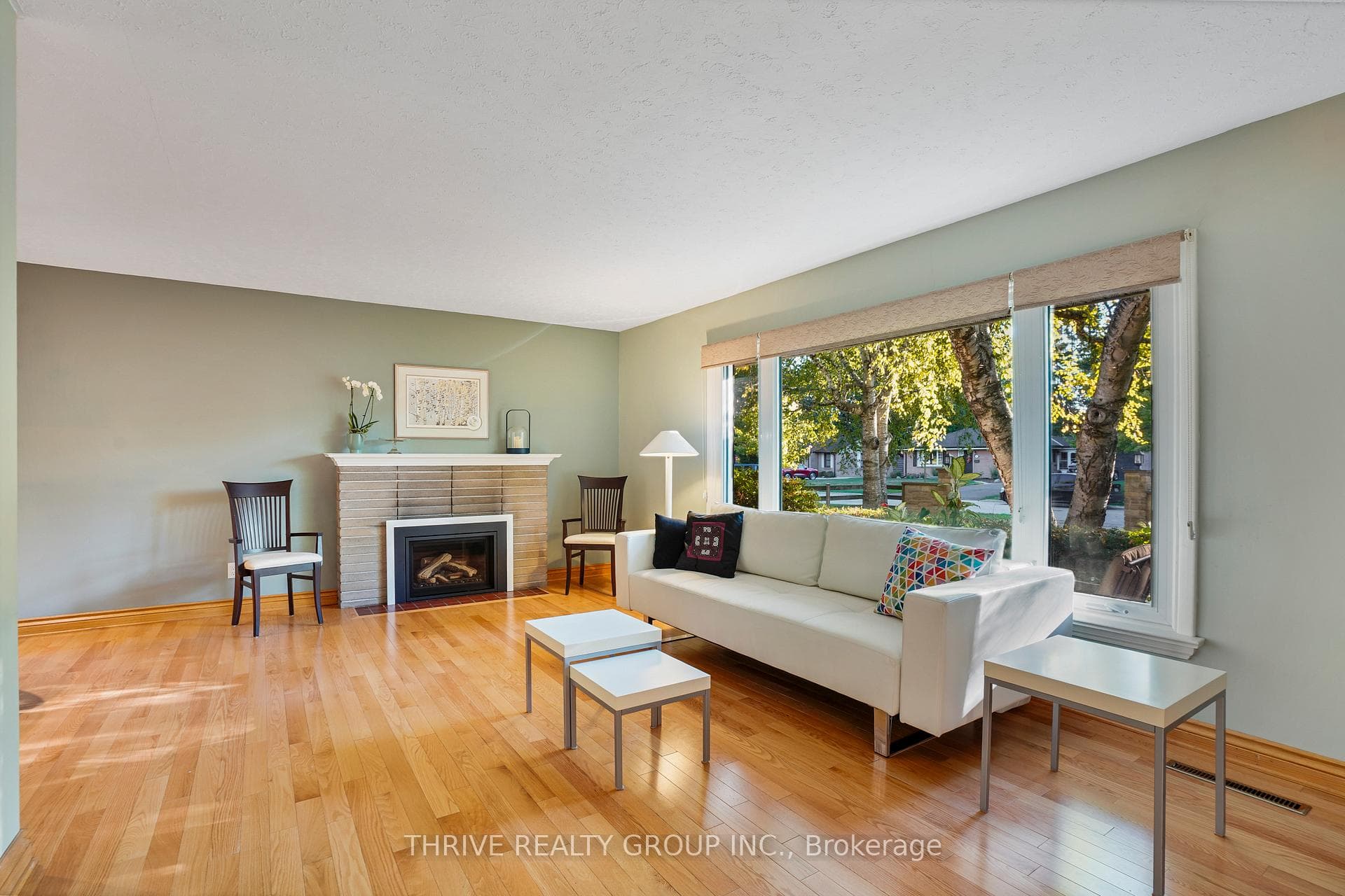 Living Room with New Gas Fireplace