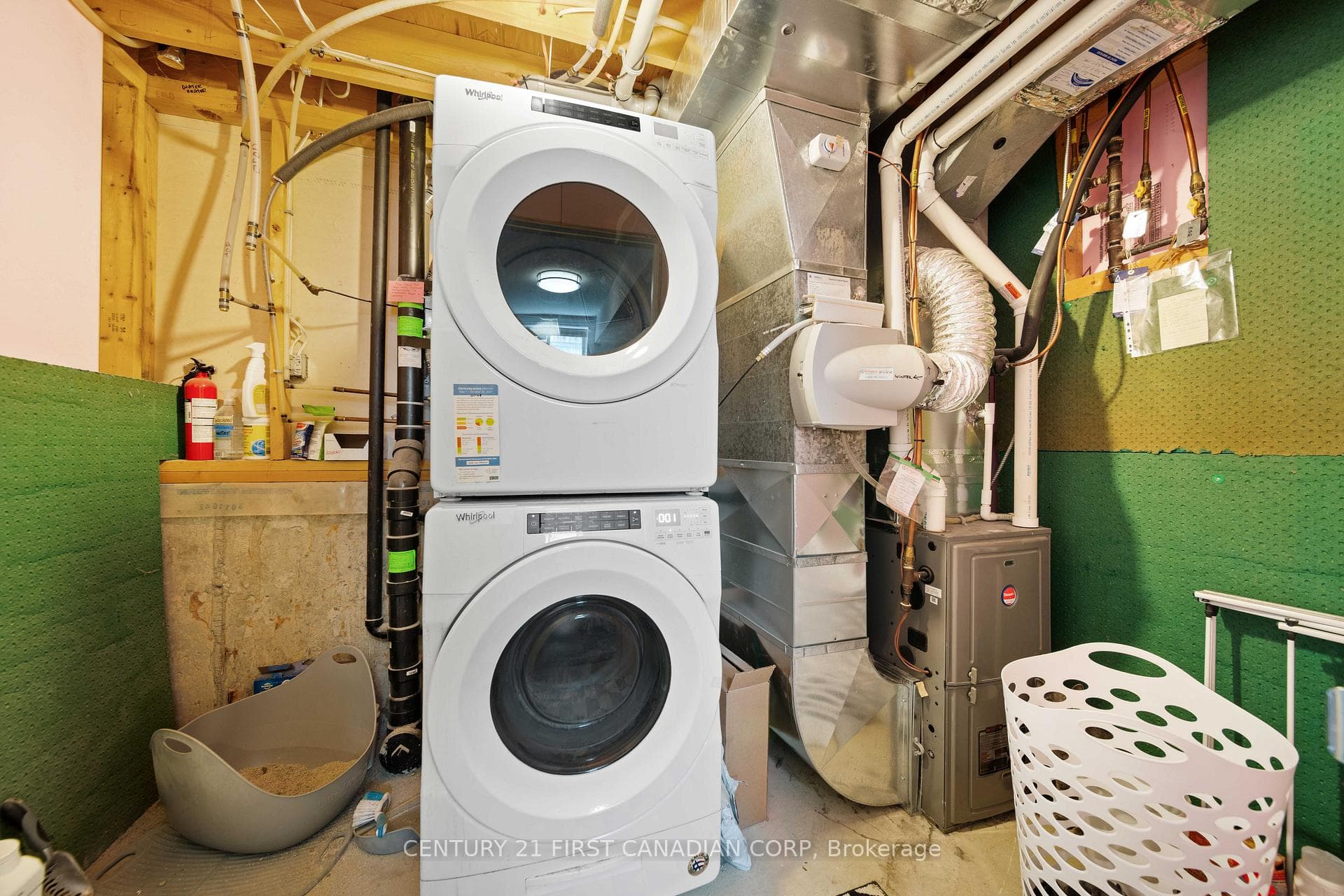 Basement laundry with access off office