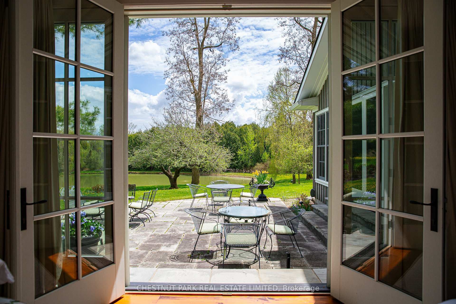 French doors and patio off primary suite