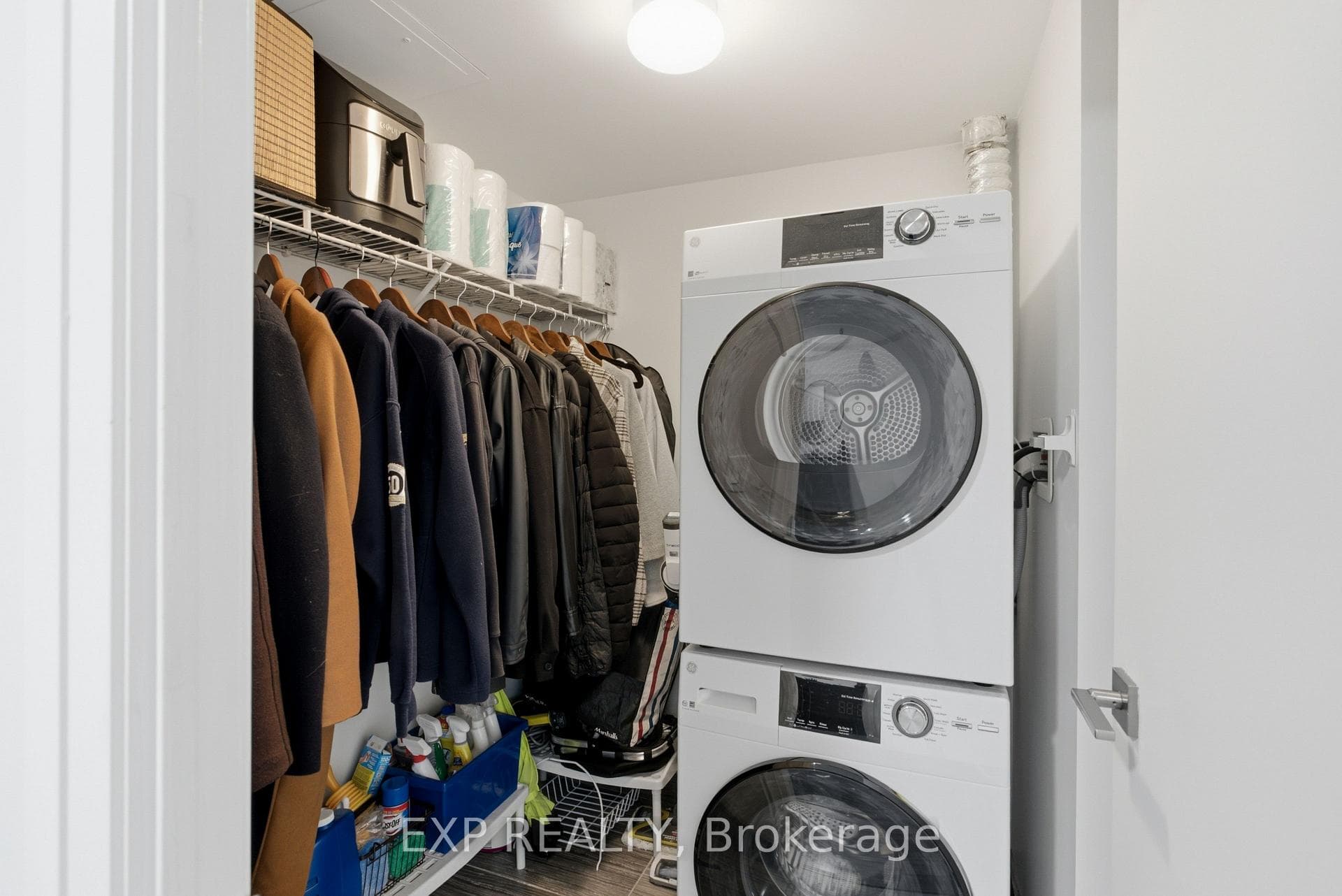 Front Closet Storage & Stacked Laundry