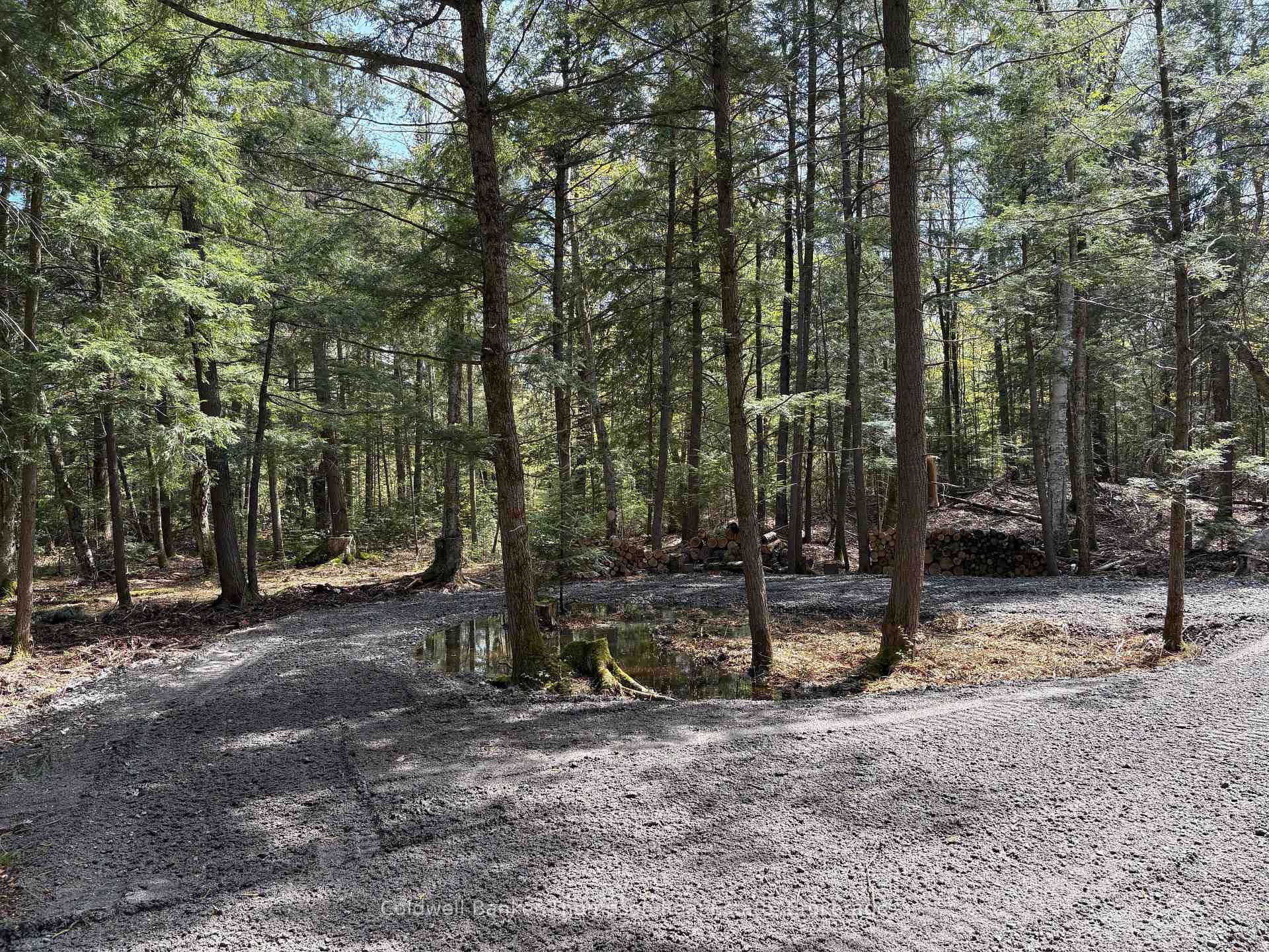 Newly installed circular granite driveway