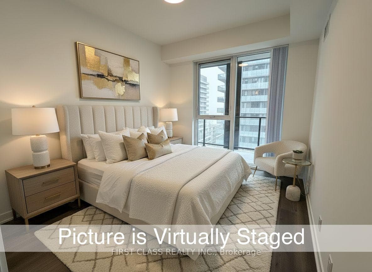Virtually staged bedroom