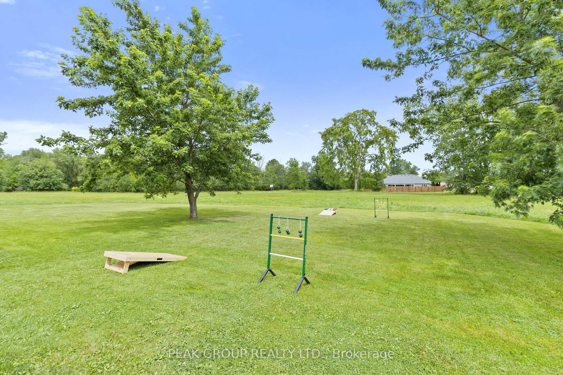 Green space just beyond the backyard