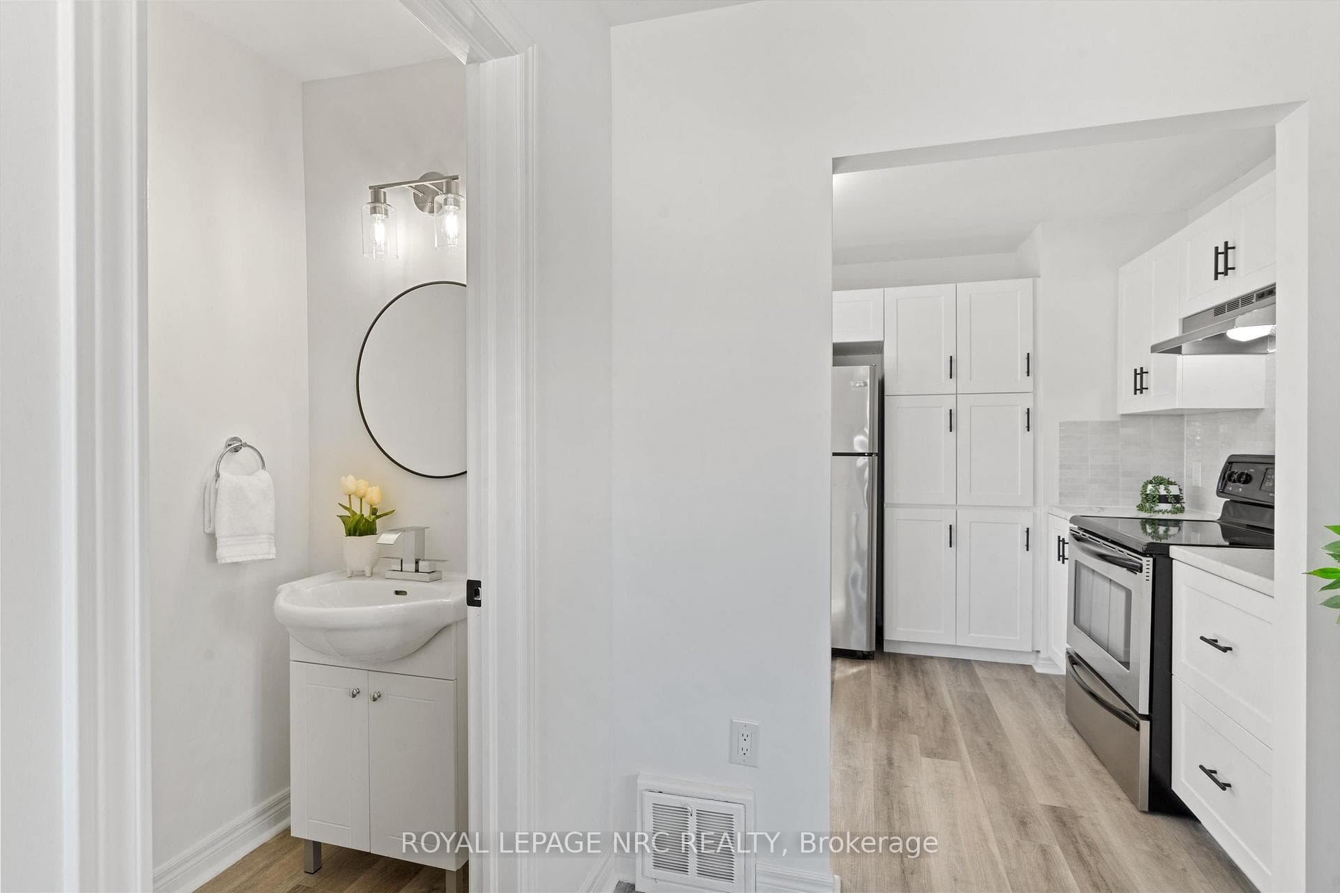 Powder room off the foyer