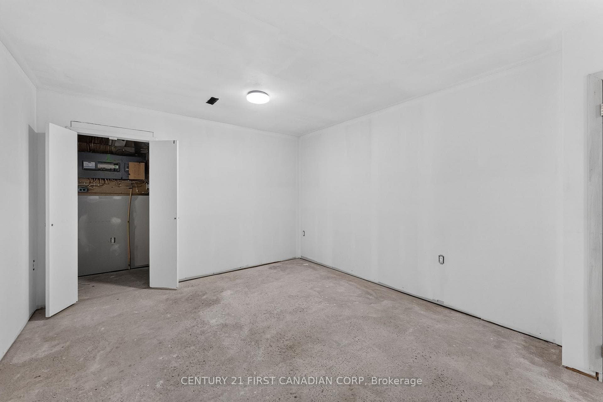 Partially finished basement