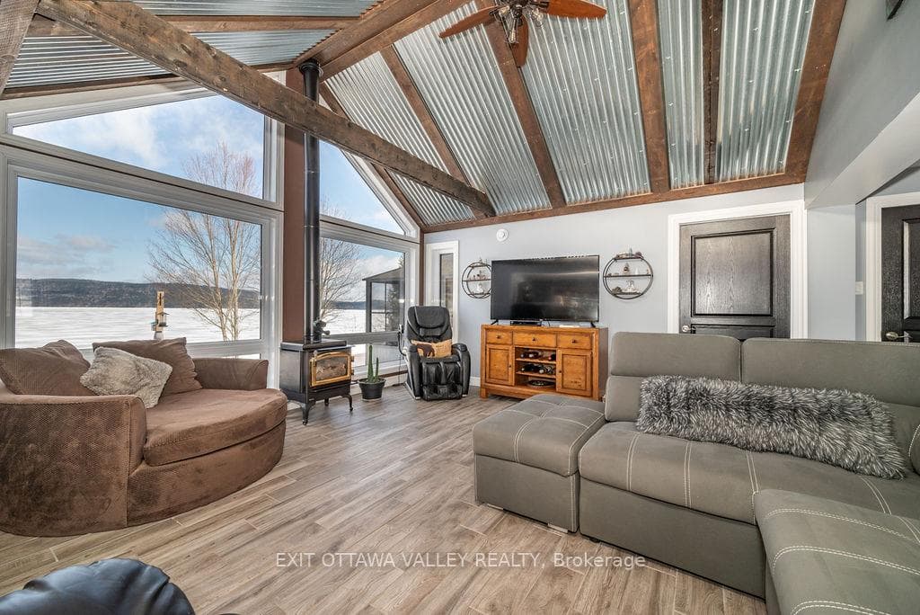 Exposed beams and tin inlay