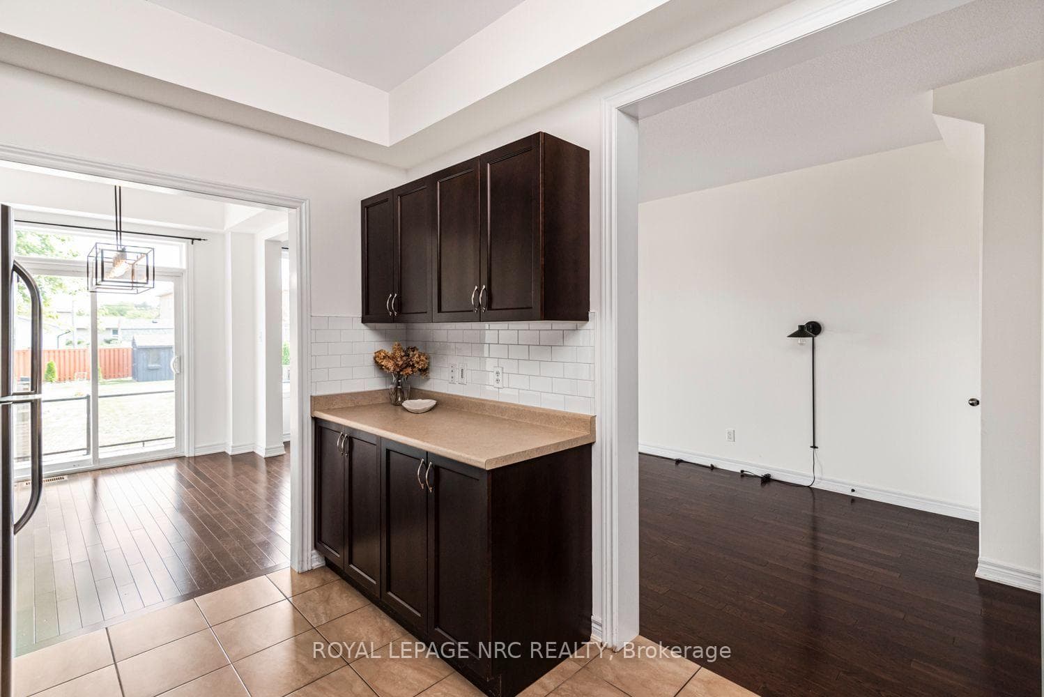 Open to the dining and living room