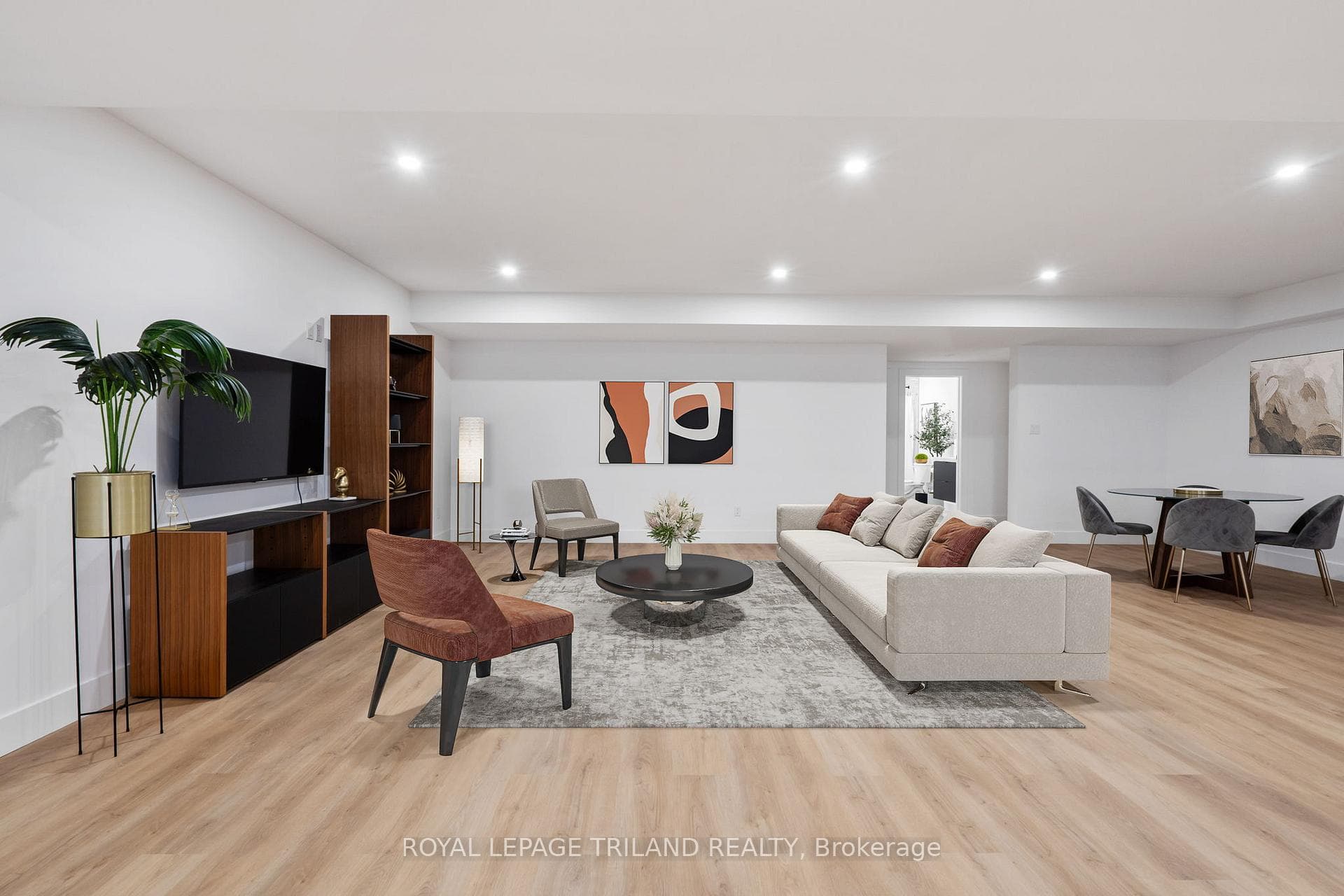 Basement virtually staged