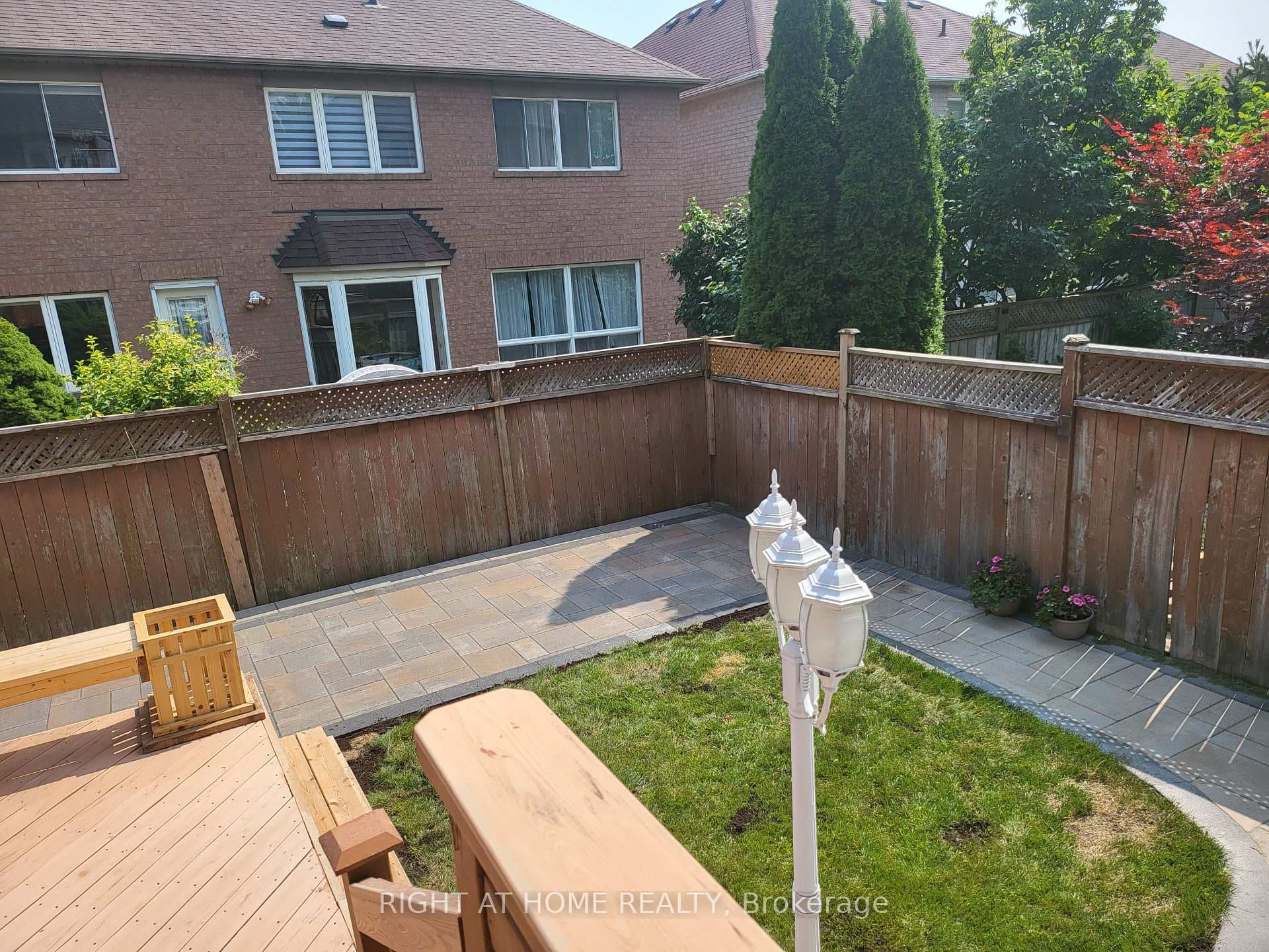 fully fenced backyard with landscapes
