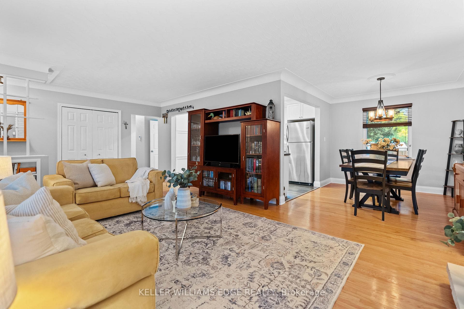 Living room opening to dining room