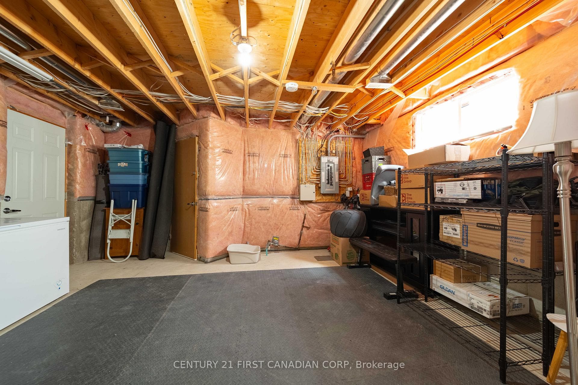 Basement storage with access to garage