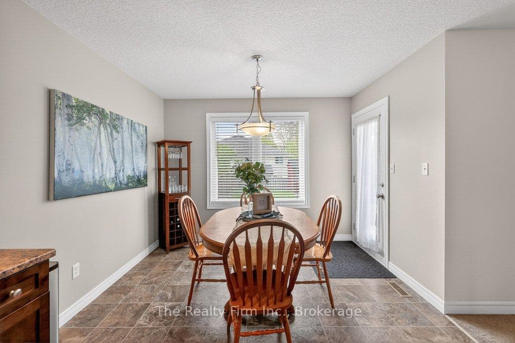 Dining area with backyard access