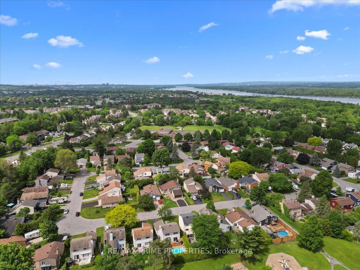 Private yard backing onto park