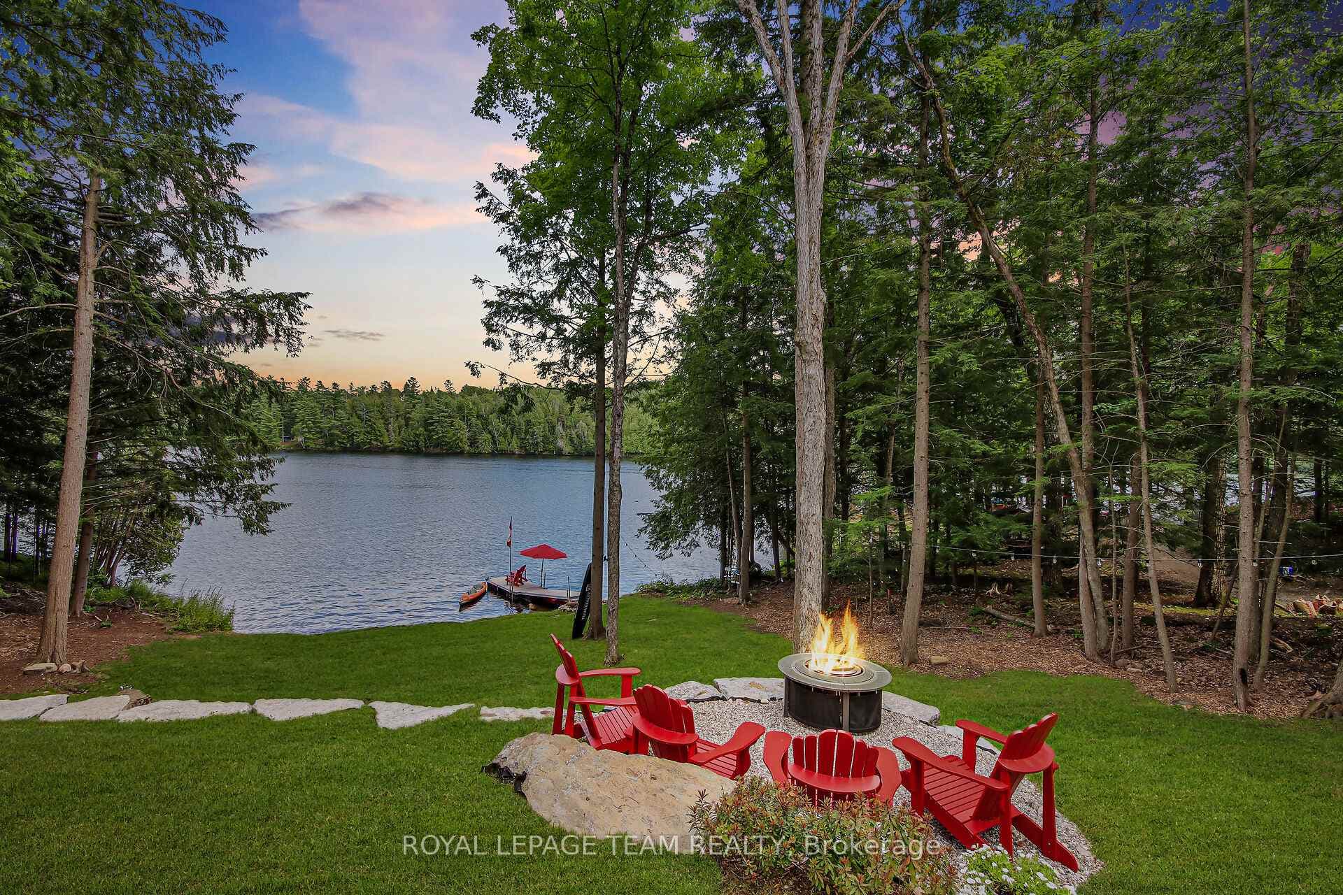 Firepit overlooking river