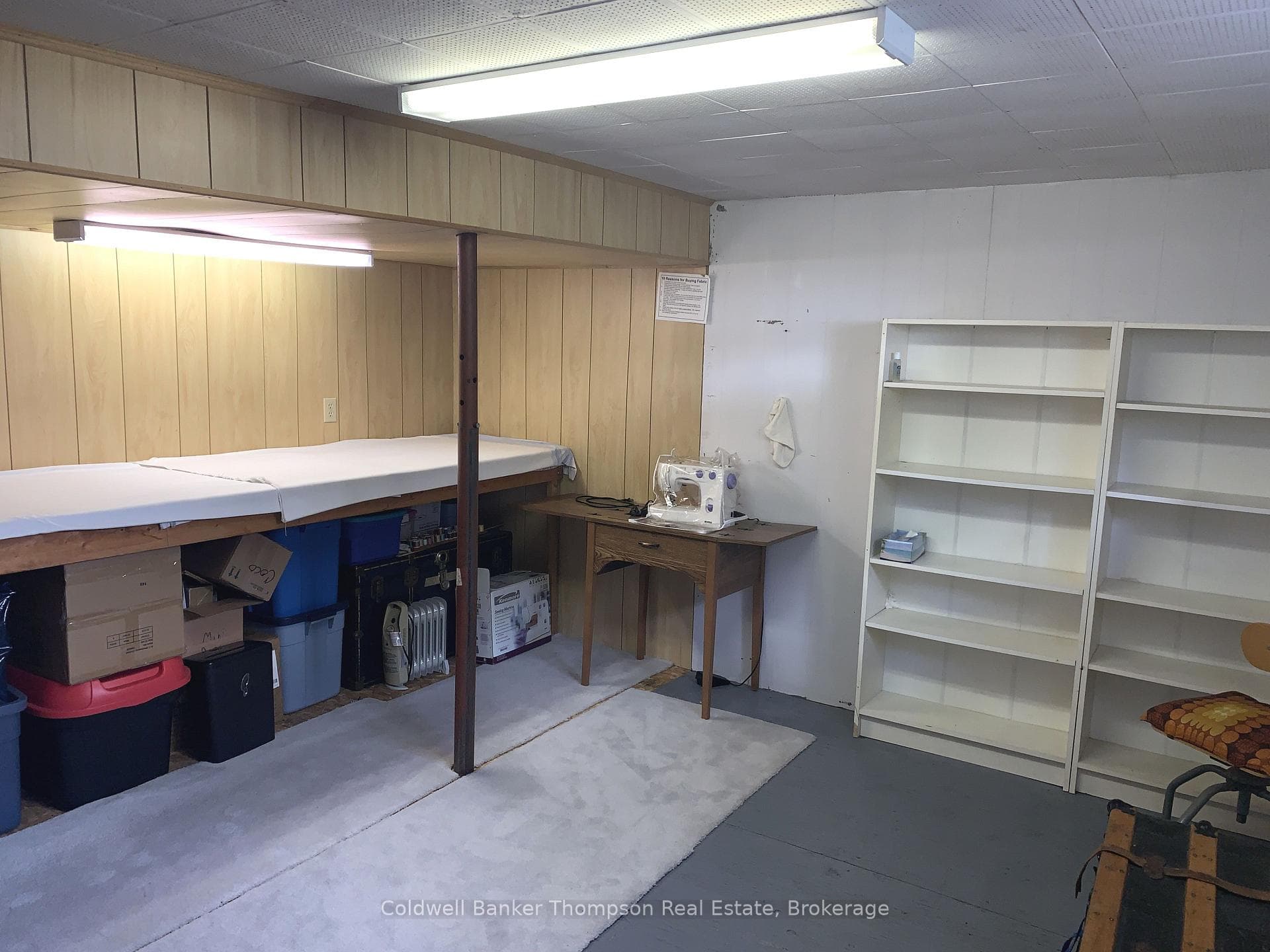 Finished Room in Basement was used as Sewing Room