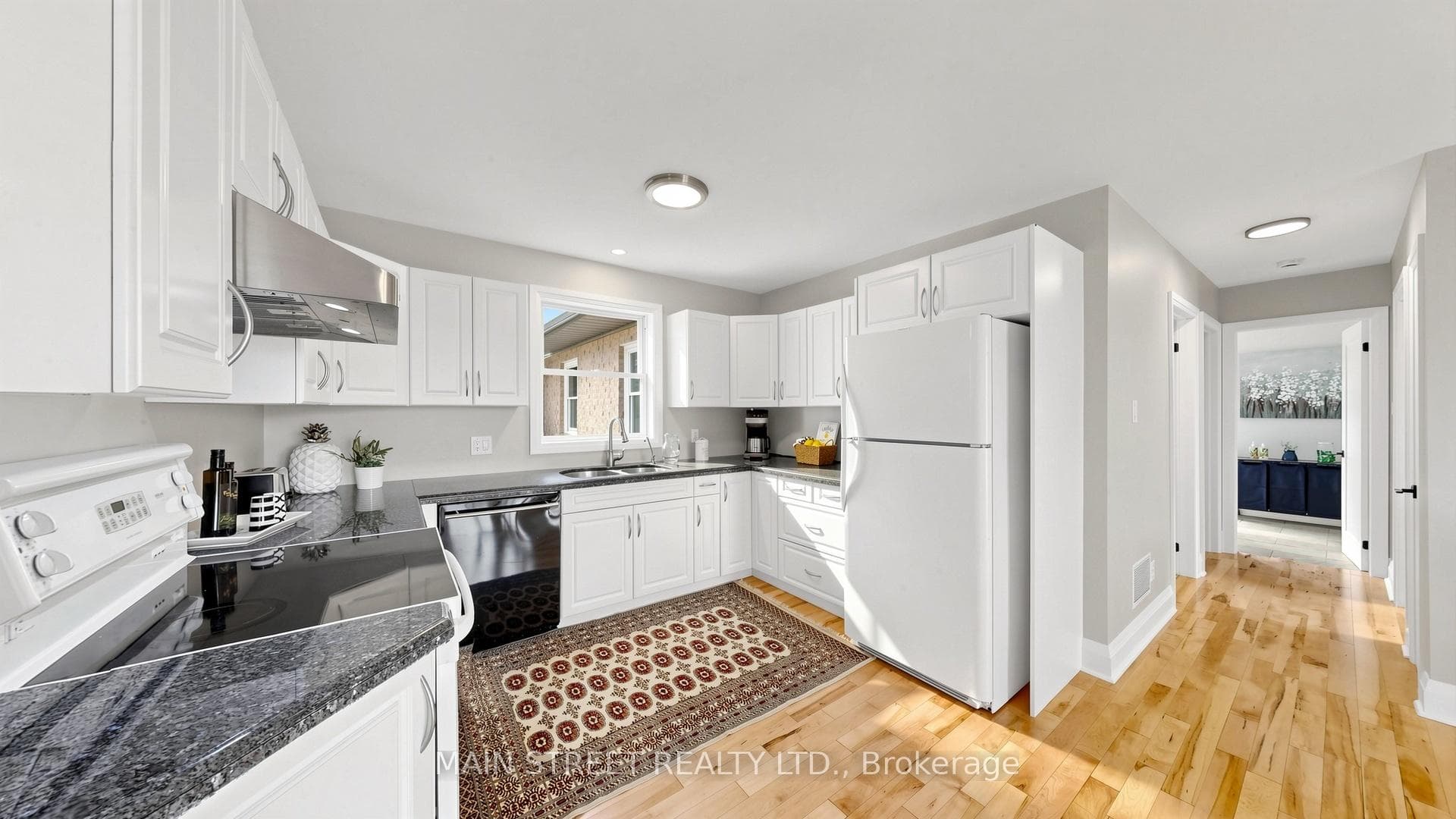 Country kitchen with granite countertops