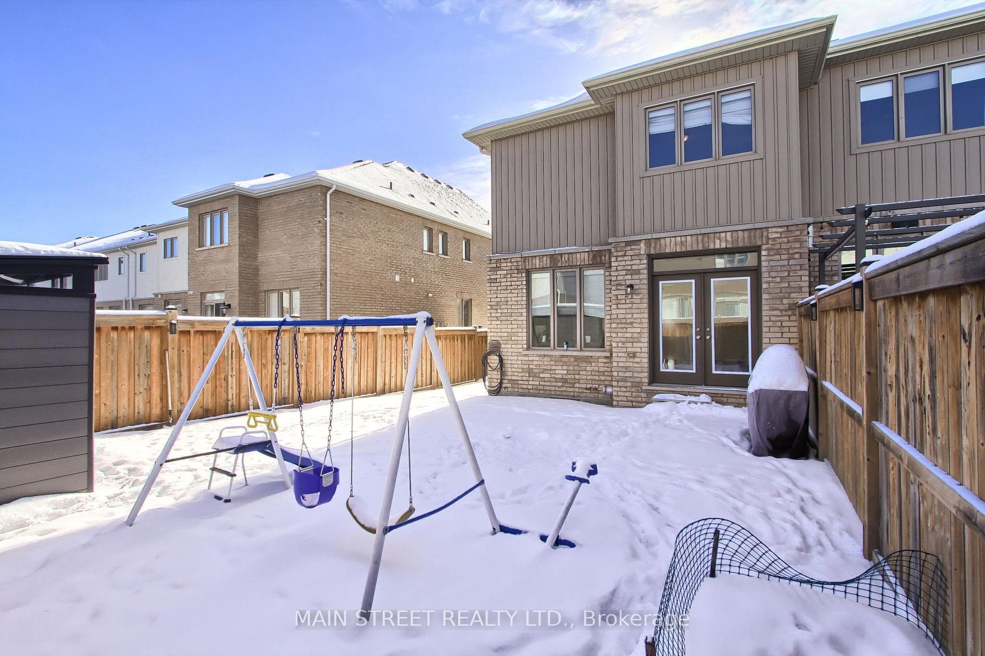 Fenced in backyard with Shed & custom Patio area