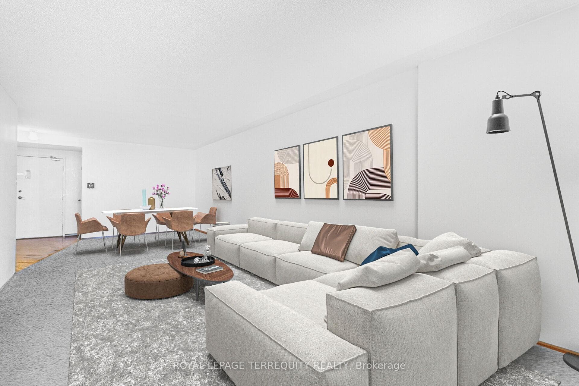 Virtually Staged Living & Dining