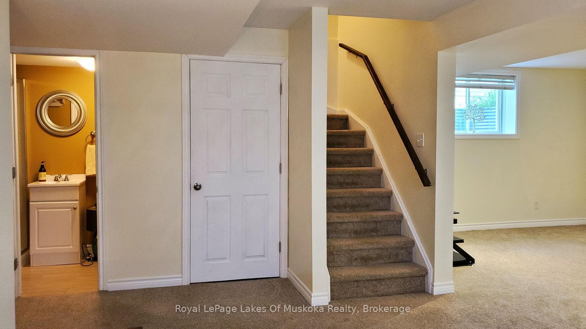 Staircase to side door entrance