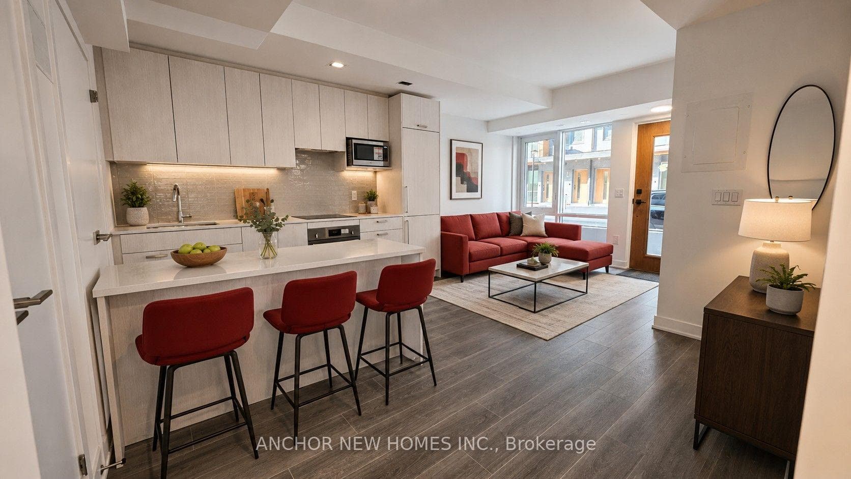 Kitchen and Living room - Virtually Staged