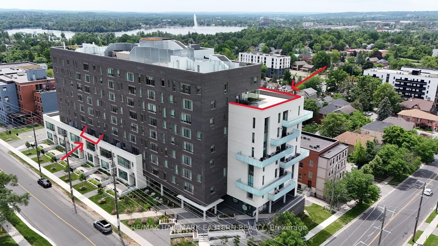Unit Balcony on left, Amenity Terrace on right