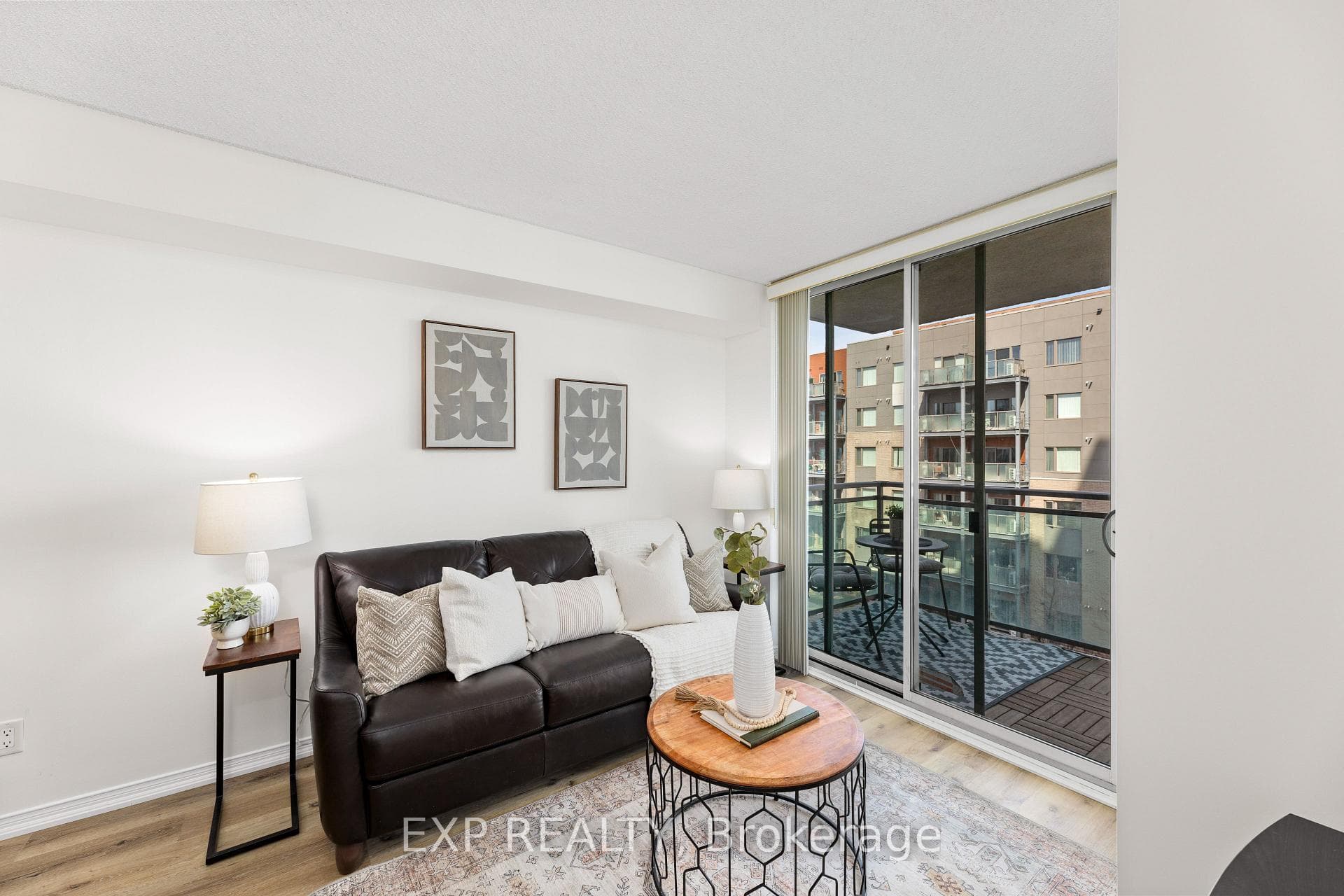 LR with large patio doors to balcony