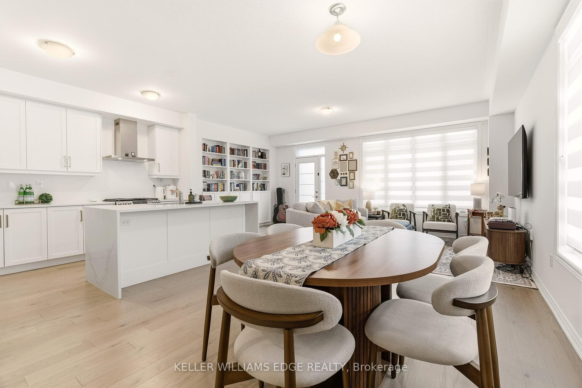 Open Concept Living Room, Dining Room & Kitchen